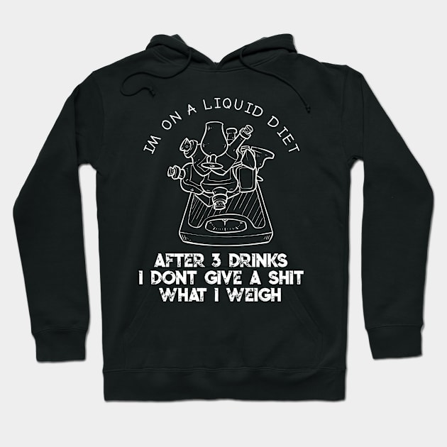 Funny Liquid Diet Weightloss Drinking Gym Workout Fitness Hoodie by TellingTales